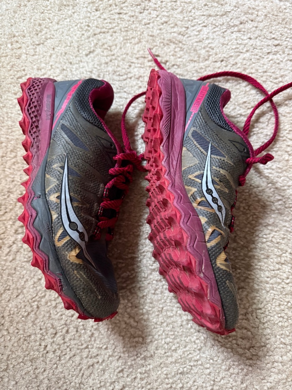 Saucony Peregrine 7 Trail-Running Shoes Sz 8 Hiking Lugged Trail Outdoors - Picture 2 of 8